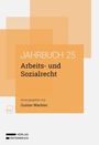 "JAHRBUCH 25 Arbeits- und Sozialrecht, herausgegeben von Gustav Wachter." Orange Quadrate, Verlag Österreich Logo.
