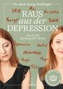 "Raus aus der Depression durch die Heilung der Mitte." Zwei Frauen, ernster und entspannter Ausdruck. Logo: Kneipp Verlag.