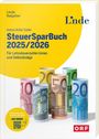 „SteuerSparBuch 2025/2026“ von Andrea Müller-Dobler. Euro-Scheine rollen auf weißem Hintergrund. ORF-Logo unten rechts.