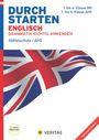 "DURCH STARTEN ENGLISCH GRAMMATIK RICHTIG ANWENDEN" auf einem Buchcover mit Union Jack, Veritas-Logo unten.