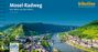 „Mosel-Radweg: Von Metz an den Rhein“ mit dem Logo „bikeline“. Panoramablick auf Fluss, Brücke und Hügel mit Weinbergen.