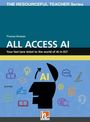 Titel: "ALL ACCESS AI", Untertitel: "Your fast lane ticket to the world of AI in ELT", von Thomas Strasser. Illustration: Kopf mit "AI".
