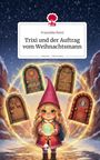 "Trixi und der Auftrag vom Weihnachtsmann" von Franziska Reinl. Illustration: Ein Elfmädchen mit Globus und Türen um sie herum.