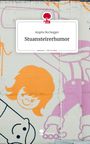 Text: "Angela Buchegger, Stuansteirerhumor, story.one – Life is a story." Illustration einer lächelnden orangefarbenen Figur.