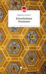 Oben: "Eisverbrämte Preziosen", darunter: "Magdalena Markovic". Goldene Ornamente auf blauem Hintergrund.