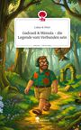 Lukas & Peter: "Gadrasil & Mimula – die Legende vom Verbunden sein". Illustration eines Waldwegs, Mann mit Kopfhörern.