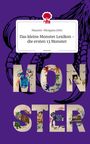 Titel: "Das kleine Monster Lexikon – die ersten 13 Monster". Ein buntes Wort "MONSTER" dominiert vor lila Hintergrund.