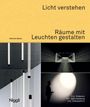 Oben steht "Licht verstehen", darunter "Räume mit Leuchten gestalten". Links mehrere hängende Leuchten, rechts Licht und Silhouette.