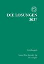 "DIE LOSUNGEN 2027", "Schreibausgabe", "Gottes Wort für jeden Tag", "297. Ausgabe". Grünen Hintergrund mit Kreislogo.