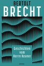"Geschichten vom Herrn Keuner" von Bertolt Brecht. Turquoise Hintergrund, schwarze Zickzack-Muster.