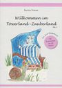 Text: "Karina Krause", "Willkommen im Töwerland-Zauberland Bd. 2", "Ein Juist-Bilderbuch", "Mit Illustrationen von der Autorin". Illustration: Eine Schnecke mit Hut vor einem blau-weiß gestreiften Strandkorb.