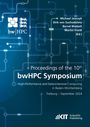 Titel: "Proceedings of the 10th bwHPC Symposium". Hintergrund: Technisches, blaues Schaltkreis-Design.