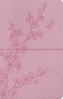 Eine minimalistische Illustration zeigt rosa Kirschblütenzweige auf strukturierter Fläche. Rechts ist eine Libelle zu sehen.