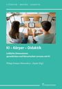 Titel: "KI – Körper – Didaktik". Zwei Personen an einem Tisch mit Tablet und Büchern.