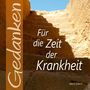 Text: "Gedanken", "Für die Zeit der Krankheit", "NEUE STADT". Steintreppe, warmes Licht, blauer Himmel darüber.