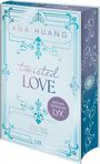 "ANA HUANG, twisted LOVE, ENGLISH EDITION BY LYX, TWISTED BOOK ONE, LYX" in einem dekorativen Buchcover mit blauen Mustern.
