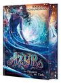 Covertext: "Frauke Scheunemann", "AZUR", "Das Flüstern der Tiefe". Illustration: Frau mit fließendem Haar in blauen Tönen.