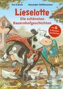"Lieselotte: Die schönsten Bauernhofgeschichten" zeigt eine Kuh mit rotem Halstuch und Hühnern, ein Pferd mit Kochtopf.