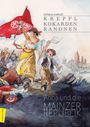 Text: Cornelia Kandler, Kreppl Kokarden Kanonen, Anna und die Mainzer Republik. Illustration zeigt eine Frau mit roter Fahne.