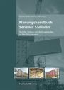 Text: "Planungshandbuch Serielles Sanieren: Serieller Umbau von Wohngebäuden zu Net-Zero-Häusern". Cover mit Kran und Bauarbeiten.