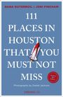 "111 Places in Houston That You Must Not Miss" ist fett auf blauem Hintergrund. Ein Space Shuttle ist mittig platziert.