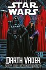 „Star Wars: Darth Vader – Zeit der Entscheidung“. Illustration: Darth Vader und Imperator umgeben von roten Wachen.