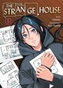 "The Strange House", "5", "Story Uketsu", "Zeichnungen Kyo Ayano". Person mit blauen Augen und Bauplänen auf Holzfußboden.