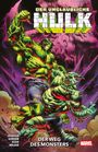 Text: "DER UNGLAUBLICHE HULK", "DER WEG DES MONSTERS", Namen: "Johnson", "Gorham", "Klein", "Walker"; Hulk kämpft gegen eine Kreatur.