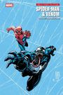 Texte: Web of Heroes Collection: Spider-Man & Venom. Illustration: Spider-Man und Venom schwingen durch Netze.