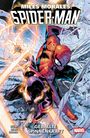 "Miles Morales: Spider-Man" steht oben, "Geballte Spinnenkraft" unten. Zwei Spider-Man-Figuren kämpfen. Comic-Stil.