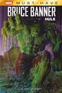 "Bruce Banner Hulk" steht groß. Ein grüner, muskulöser Hulk erhebt sich dramatisch aus einem Grab mit dem Spruch "Here lies Bruce Banner."