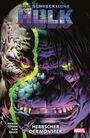 Text: "DER SCHRECKLICHE HULK", "HERRSCHER DER MONSTER", Autoren: Johnson, Gorham, Klein, Walker. Illustration: Zwei monströse Gesichter.