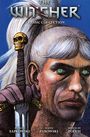 "The Witcher Classic Collection" zeigt einen Charakter mit weißem Haar und grünen Augen, der ein Schwert mit Totenkopfgriff hält.