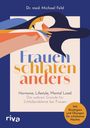 "Frauen schlafen anders" - Illustriertes Buchcover mit schlafender Frau, bunte Farben und harmonische Formen.