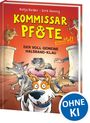 Cover mit den Texten "Kommissar Pfote ermittelt" und "Der voll gemeine Halsband-Klau", zeigt vier Hunde mit blauen Halsbändern.