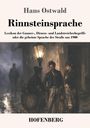 Text: "Hans Ostwald. Rinnsteinsprache. Lexikon der Gauner-, Dirnen- und Landstreicherbegriffe oder die geheime Sprache der Straße um 1900. HOFENBERG." Illustration: Drei Personen unter Straßenlaterne in nächtlicher Szene.