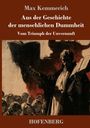 "Max Kemmerich. Aus der Geschichte der menschlichen Dummheit. Vom Triumph der Unvernunft. HOFENBERG." Illustration mit Vortragendem und Publikum.