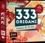 "333 ORIGAMI Japan AUTUMN" steht in großer Schrift. Bunte florale Muster und Origami-Elemente sind im Hintergrund.