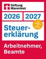"2026 - 2027 Steuererklärung Arbeitnehmer, Beamte, Mit Leitfaden für ELSTER. Oben links ein rotes Logo."