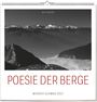 "POESIE DER BERGE" in großen roten Buchstaben. Darunter "WERNER SCHWAB 2027". Schwarz-weißes Bergpanorama.