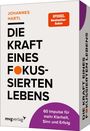 "Die Kraft eines fokussierten Lebens. 60 Impulse für mehr Klarheit, Sinn und Erfolg." Logo von mvgverlag unten rechts.