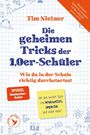 Buchtitel: "Die geheimen Tricks der 1,0er-Schüler". Autorenname: Tim Nießner. Enthält mathematische Kritzeleien.