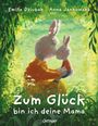 „Zum Glück bin ich deine Mama“ von Emilia Dziubak und Anna Jankowska. Illustration: Zwei Kaninchen in einer Umarmung.