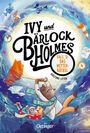 "Ivy und Bärlock Holmes: Fall 3: Das Wetterrätsel." Zwei Bären schwebend in einem Wirbelsturm mit Regenschirm.