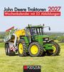 "John Deere Traktoren 2027 Wochenkalender mit 53 Abbildungen PODSZUN." Ein grüner Traktor auf einem Feld.