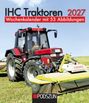 "IHC Traktoren 2027. Wochenkalender mit 53 Abbildungen. PODSZUN." Ein roter Traktor mäht Gras auf einem Feld.