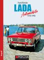 Oben steht "Frank Rönicke" gefolgt von "LADA Automobile 1970-1990". Darunter ein roter LADA vor Wasser und zwei Personen.