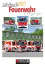 "Jahrbuch 2027 Feuerwehr Fahrzeuge" oben, "PODSZUN" unten. Bilder zeigen verschiedene Feuerwehrfahrzeuge.