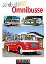"Jahrbuch 2027 Omnibusse". Drei Busse: ein roter Oldtimerbus unten, zwei moderne Busse oben links und rechts. PODSZUN-Logo.