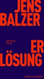 JENS BALZER Erlösung. ERLÖSUNG. MATTHES & SEITZ BERLIN. Rote Schrift auf dunkelblauem Hintergrund.